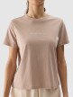 Damski t-shirt z nadrukiem 4F 4FWSS24TTSHF1354 - beżowy