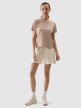Damski t-shirt z nadrukiem 4F 4FWSS24TTSHF1354 - beżowy