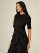 mini: Damski t-shirt z wiązaniem 4F 4FRSS26TTSHF3847 - czarny (3)