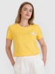 Damski t-shirt z nadrukiem 4F 4FRSS25TTSHF2693 - żółty