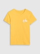 Damski t-shirt z nadrukiem 4F 4FRSS25TTSHF2693 - żółty