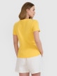 Damski t-shirt z nadrukiem 4F 4FRSS25TTSHF2693 - żółty