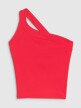 Damski top asymetryczny 4F 4FRSS25TSLEF222 - czerwony