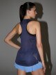 Damski top do biegania 4F 4FWSS25TFSLF427 - granatowy