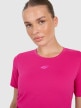 mini: Damski crop top do jogi i pilatesu 4F 4FWAW25TFTSF1524 - różowy (4)