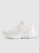 4F Damskie sneakersy 4F Velocity Eknit 4FRSS25FSPOF171  białe Biały