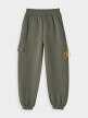 Damskie spodnie dresowe joggery 4F 4FRAW24TTROF1353 - oliwkowe/khaki