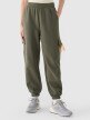 Damskie spodnie dresowe joggery 4F 4FRAW24TTROF1353 - oliwkowe/khaki