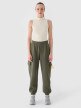 Damskie spodnie dresowe joggery 4F 4FRAW24TTROF1353 - oliwkowe/khaki