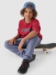 Chłopięcy longsleeve z nadrukiem 4F 4FJRAW24TLONM403 - czerwony