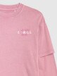 Dziewczęcy longsleeve z nadrukiem 4F 4FJRAW25TLONF543 - różowy