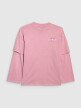 Dziewczęcy longsleeve z nadrukiem 4F 4FJRAW25TLONF543 - różowy