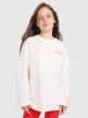 Dziewczęcy longsleeve z nadrukiem 4F 4FJRAW25TLONF589 - biały
