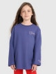 4F JUNIOR Dziewczęcy longsleeve z nadrukiem 4F 4FJRAW25TLONF589  granatowy Granatowy