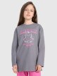 Dziewczęcy longsleeve z nadrukiem 4F 4FJRAW25TLONF591 - szary