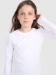 Dziewczęcy longsleeve bez nadruku 4F 4FJRAW25TLONF603 - biały