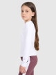 Dziewczęcy longsleeve bez nadruku 4F 4FJRAW25TLONF603 - biały