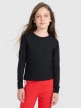 4F JUNIOR Dziewczęcy longsleeve bez nadruku 4F 4FJRAW25TLONF603  biały Czarny