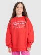 4F JUNIOR Dziewczęca bluza nierozpinana bez kaptura 4F 4FJRAW25TSWSF2428  czerwona Czerwony
