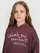 mini: Dziewczęca bluza nierozpinana z kapturem 4F 4FJRAW25TSWSF2429 - brązowa (4)