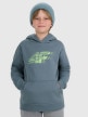 4F JUNIOR Chłopięca bluza nierozpinana z kapturem 4F 4FJRAW25TSWSM2414  turkusowa Turkusowy