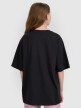 Dziewczęcy t-shirt oversize z nadrukiem 4F 4FJRAW25TTSHF2936 - czarny