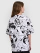 Dziewczęcy t-shirt oversize z nadrukiem 4F 4FJRAW25TTSHF3069 - biały