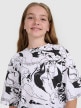 Dziewczęcy t-shirt oversize z nadrukiem 4F 4FJRAW25TTSHF3069 - biały