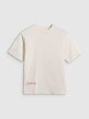 Dziewczęcy t-shirt oversize z nadrukiem 4F 4FJRAW25TTSHF3187 - biały