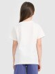 Dziewczęcy t-shirt z nadrukiem 4F 4FJRAW25TTSHF3189-11S - biały