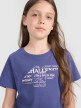 Dziewczęcy t-shirt z nadrukiem 4F 4FJRAW25TTSHF3189-11S - granatowy