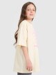 mini: Dziewczęcy t-shirt oversize z nadrukiem 4F 4FJRAW25TTSHF3197 - beżowy (3)