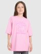  4F JUNIOR Dziewczęcy tshirt oversize z nadrukiem 4F 4FJRAW25TTSHF3197  różowy Różowy