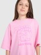 mini: Dziewczęcy t-shirt oversize z nadrukiem 4F 4FJRAW25TTSHF3197 - różowy (4)
