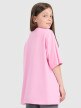 mini: Dziewczęcy t-shirt oversize z nadrukiem 4F 4FJRAW25TTSHF3197 - różowy (5)