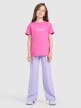 mini: Dziewczęcy t-shirt z nadrukiem 4F 4FJRAW25TTSHF3198 - różowy (2)