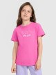 mini: Dziewczęcy t-shirt z nadrukiem 4F 4FJRAW25TTSHF3198 - różowy (1)