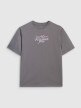 Dziewczęcy t-shirt oversize z nadrukiem 4F 4FJRAW25TTSHF3200 - szary
