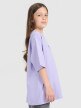 mini: Dziewczęcy t-shirt oversize z nadrukiem 4F 4FJRAW25TTSHF3200 - fioletowy (3)