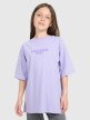 4F JUNIOR Dziewczęcy tshirt oversize z nadrukiem 4F 4FJRAW25TTSHF3200  fioletowy Fioletowy
