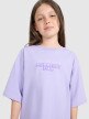 mini: Dziewczęcy t-shirt oversize z nadrukiem 4F 4FJRAW25TTSHF3200 - fioletowy (4)