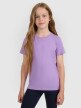 Dziewczęcy t-shirt bez nadruku 4F 4FJRAW25TTSHF3233 - fioletowy
