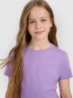Dziewczęcy t-shirt bez nadruku 4F 4FJRAW25TTSHF3233 - fioletowy