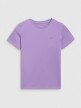 Dziewczęcy t-shirt bez nadruku 4F 4FJRAW25TTSHF3233 - fioletowy