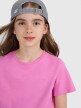 Dziewczęcy t-shirt bez nadruku 4F 4FJRAW25TTSHF3233 - różowy