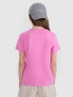 Dziewczęcy t-shirt bez nadruku 4F 4FJRAW25TTSHF3233 - różowy