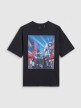 4F JUNIOR Chłopięcy tshirt z nadrukiem 4F 4FJRAW25TTSHM3061  czarny Czarny