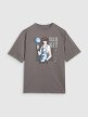  4F JUNIOR Chłopięcy tshirt oversize z nadrukiem 4F 4FJRAW25TTSHM3062  szary Szary