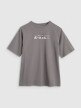 4F JUNIOR Chłopięcy tshirt oversize z nadrukiem 4F 4FJRAW25TTSHM3064  szary Szary