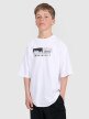 4F JUNIOR Chłopięcy tshirt oversize z nadrukiem 4F 4FJRAW25TTSHM3065  biały Biały